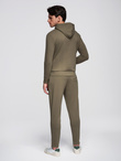 Men's sweatshirt set hoodie + sweatpants - olive V4 Z107