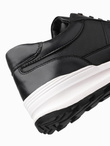 Men's eco leather sports sneakers shoes - black V2 OM-FOSL-0181 