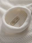 Klasyczny sweter męski z golfem z bawełny - biały V3 OM-SWTN-0162