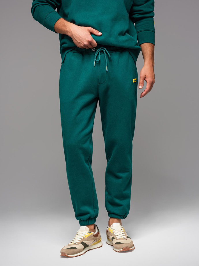 Classic unisex sweatpants with drawstrings - dark green V17 OU-PSBC-0100