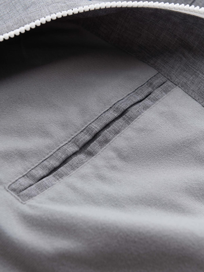 Men's lightweight sports jacket with fleece lining - gray V3 OM-JANP-0136