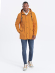Men's parka jacket with cargo pockets - mustard V3 OM-JANP-22FW-004