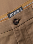 Men's REGULAR FIT chino pants with fine texture - dark beige V2 OM-PACP-0184