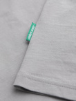 Men's cotton t-shirt with green patch on chest - light grey V2 OM-TSCT-0151