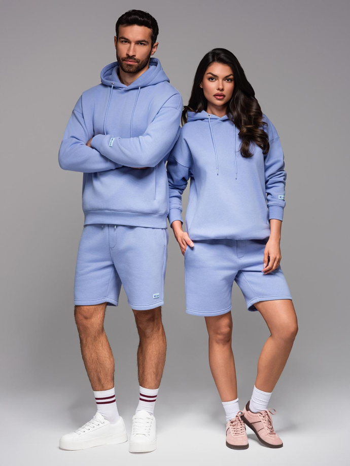 Szorty dresowe unisex ze ściągaczem w pasie – lawendowe V9 OU-SRBC-0101
