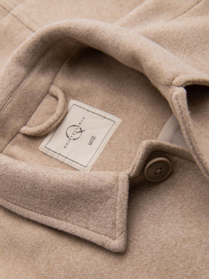 Men's lightweight fleece jacket with viscose - beige V1 OM-JANP-0199