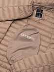 Men's satin-finish bomber jacket with contrasting ribbed cuffs - black V1 OM-JALP-22FW-007
