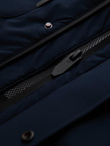Men's winter jacket with detachable hood made of waterproof material - navy blue V1 OM-JAHP-0306