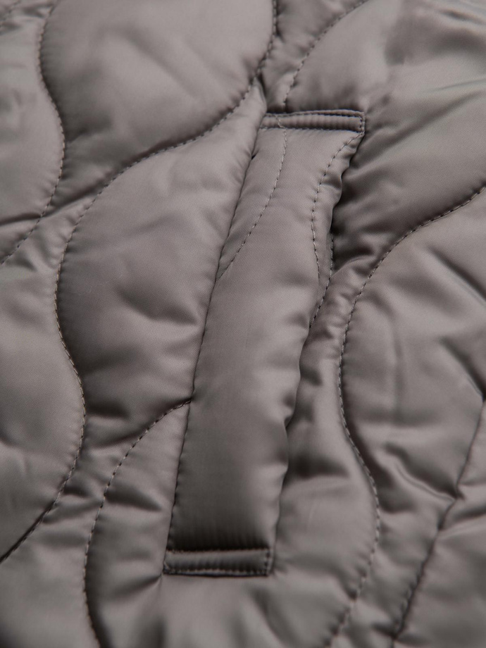 Men's insulated coat with hood and concealed zipper - black V1 OM-COWC-0110