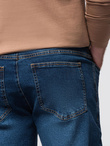 Men's denim JOGGERS pants with classic bandage - blue V2 OM-PADJ-0265