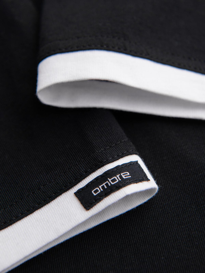 Men's SLIM FIT T-shirt with round neckline and logo - white V1 OM-TSCT-0220