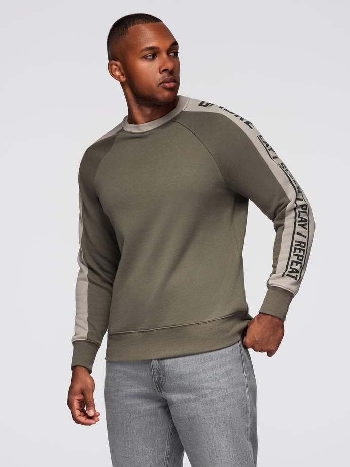 Unbuttoned men's sweatshirt with stand-up collar and hood - black V1 OM-SSZP-0216