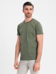 Men's full print knit shirt - olive V2 OM-TSFP-0250