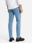 Klasyczne męskie spodnie jeansy SLIM FIT z elastanem – jasnoniebieskie V2 OM-PADP-0216