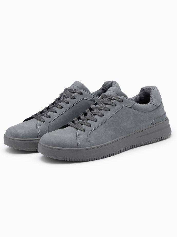 Casual solid men's eco nubuck shoes - grey V3 OM-FOCS-0151