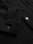 Men's faux leather jacket with ribbed bottom hem - black V2 OM-JAFL-0109