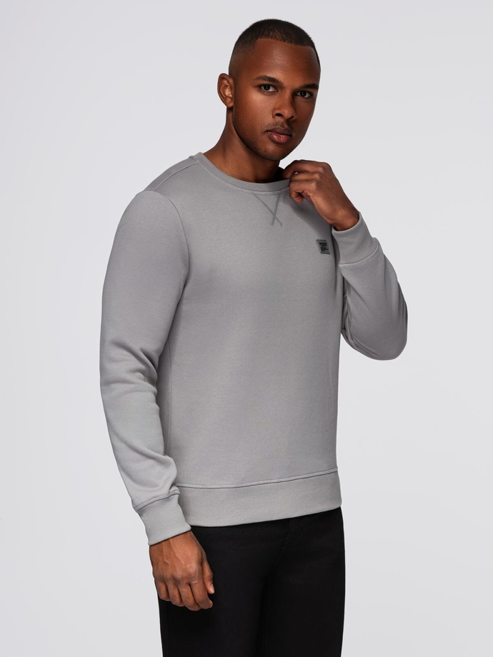 Unbuttoned men's sweatshirt with stand-up collar and hood - black V1 OM-SSZP-0216