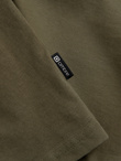 Longsleeve męski bez nadruku z dekoltem w serek - ciemnooliwkowy V2 OM-LSBL-0108