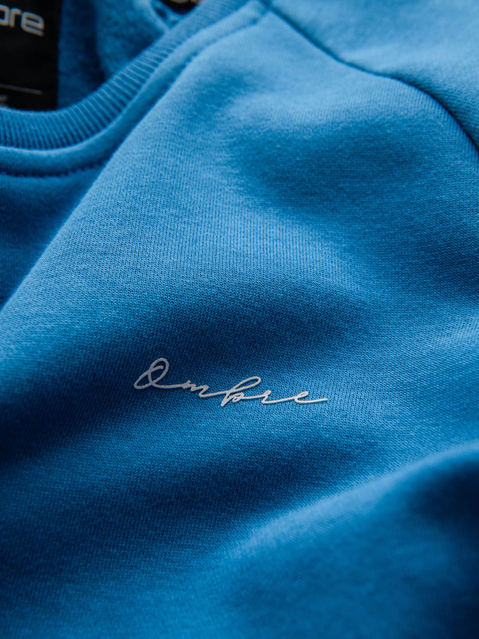 Tri-color men's sweatshirt with raglan sleeves - blue V4 OM-SSNZ-22FW-003 