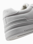Jednolite casualowe buty męskie z eko nubuku – jasnoszare V2 OM-FOCS-0151