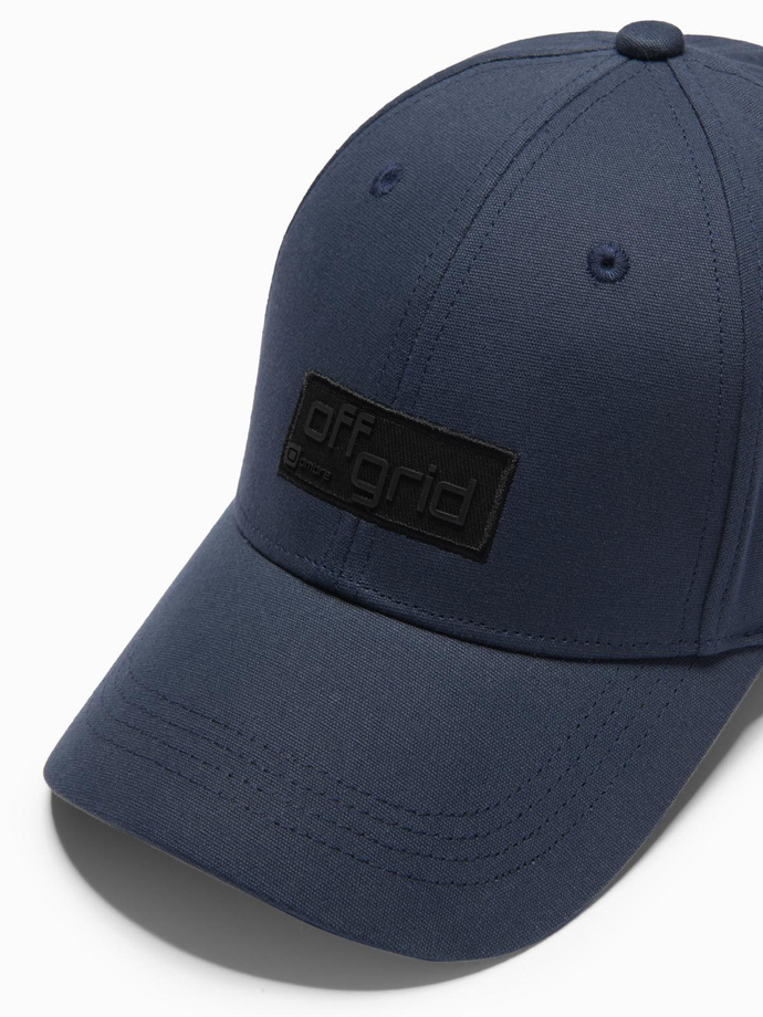 Men's baseball cap with rectangular patch - navy blue V3 OM-ACCS-0104