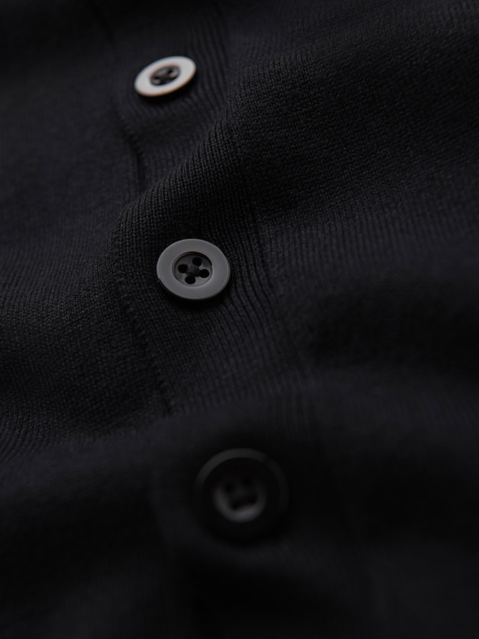 Monochrome knitted men's viscose cardigan - black V2 OM-SWCD-0126 