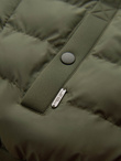 Men's quilted bomber jacket with high collar - dark olive green V3 OM-JALP-0140