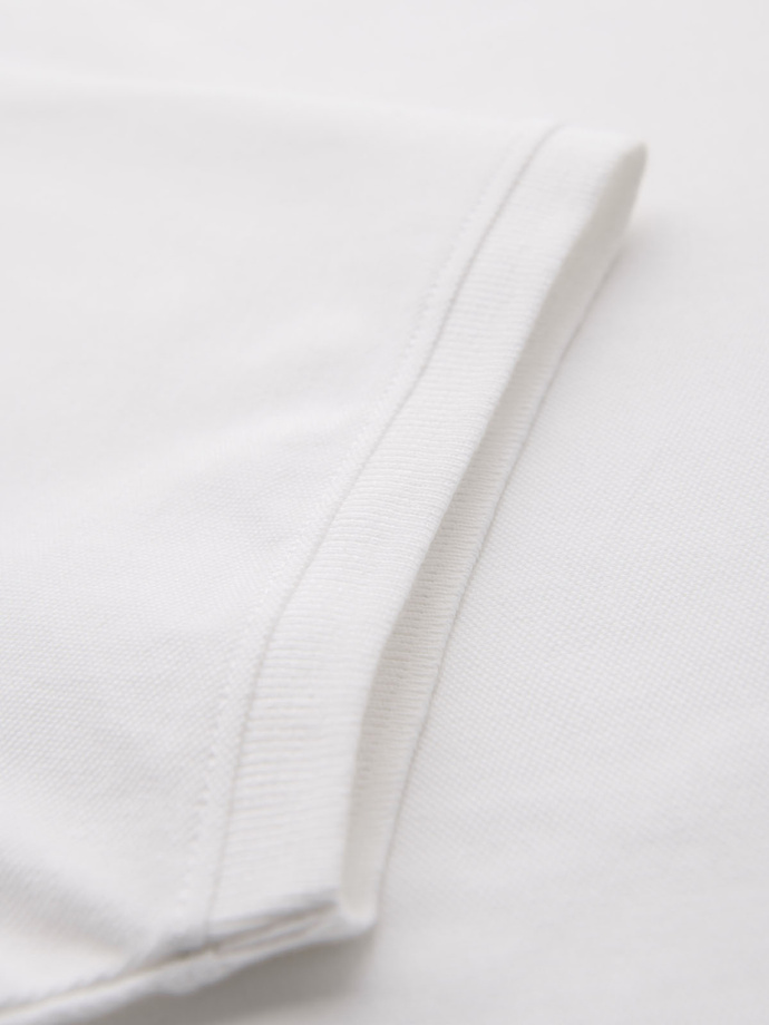 Polo shirt in cotton pique knit - ecru V7 OM-POSS-0103