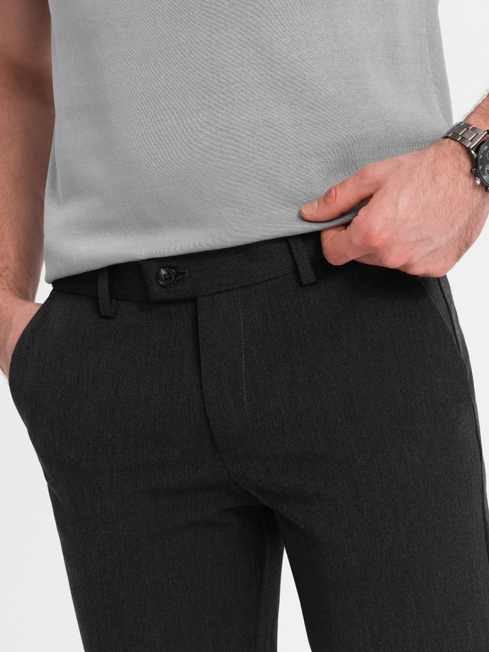 Elegant men's SLIM FIT chino pants - graphite V2 OM-PACP-0191