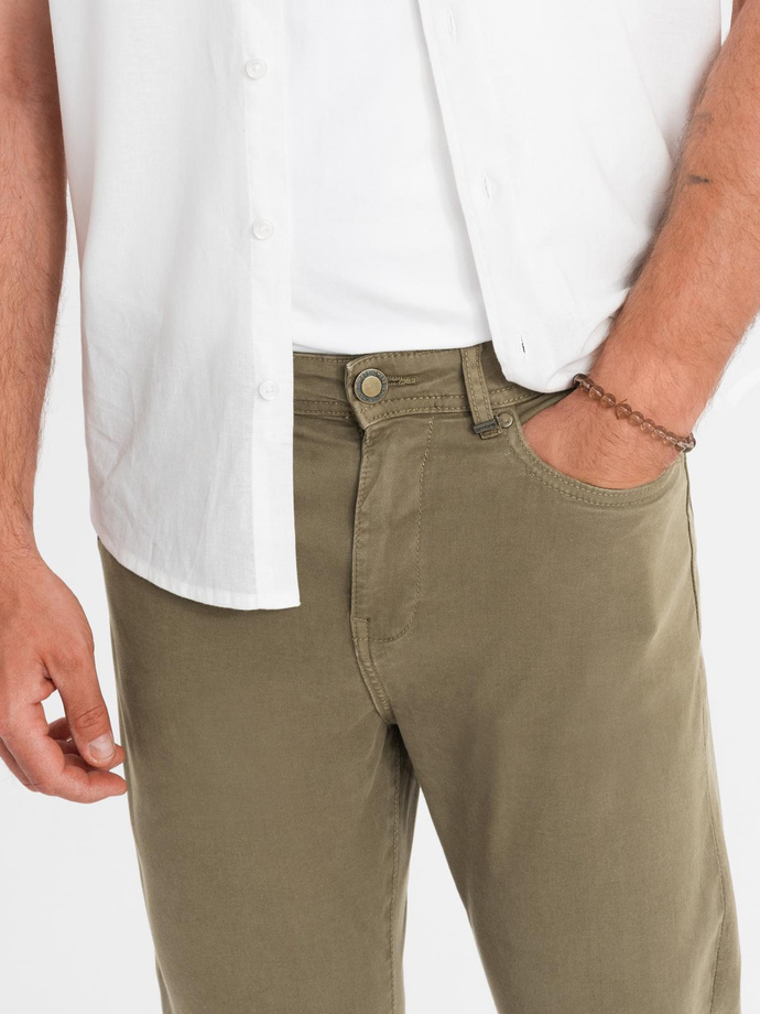 Men's tailored chino pants - olive V3 OM-PACP-0151