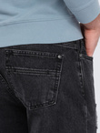 Męskie spodnie jeansowe taper fit z dziurami - czarne V2 P1028