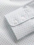 Men's cotton micro pattern REGULAR FIT shirt - white V1 OM-SHCS-0152