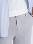 Męskie szorty ze strukturalnej dzianiny SLIM FIT - jasnoszare V4 OM-SRCS-0126