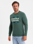 Bluza męska zakładana przez głowę z nadrukiem - zielona V2 OM-SSPS-0156