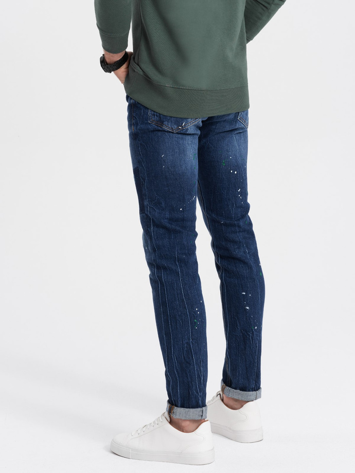 Spodnie męskie jeansowe SKINNY FIT - niebieskie V2 P1063