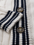 Knitted monochrome men's viscose cardigan - navy blue V1 OM-SWCD-0126