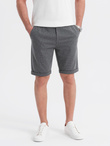 Men's structured knit elastic waistband short shorts - graphite V3 OM-SRCS-0177