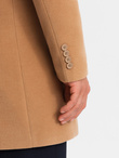 Single-breasted long men's suit style coat - light brown V3 OM-COWC-0105 