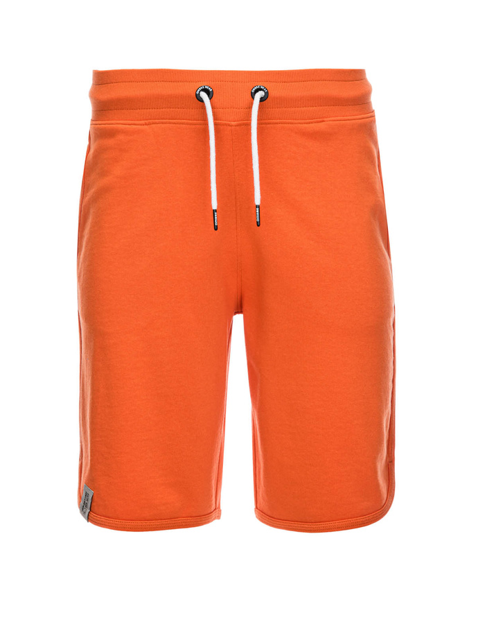 Men's sweat shorts trimmed with piping - orange V5 W360
