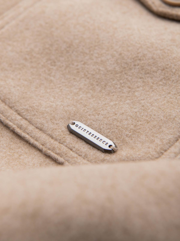 Men's lightweight fleece jacket with viscose - beige V1 OM-JANP-0199