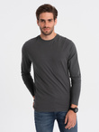 Męski longsleeve BASIC z okrągłym dekoltem - grafitowy V6 OM-LSBL-0106