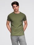 BASIC men's classic cotton T-shirt - khaki V6 OM-TSBS-0236