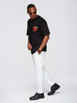 Men's cotton T-shirt with jewelry applique on chest - black V1 OM-TSCT-0290