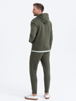 Men's sweatshirt set unbuttoned sweatshirt + pants - olive V2 Z63