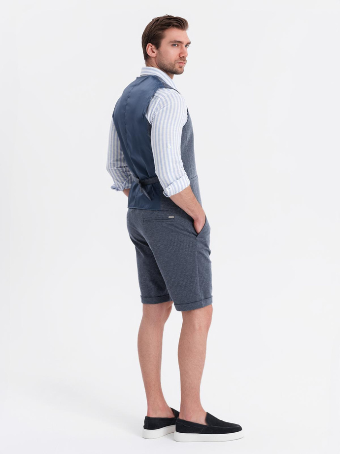 Men's elegant set suit vest + shorts - navy blue V1 Z112