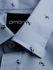 Classic men's cotton SLIM FIT shirt in crabs - light blue V6 OM-SHCS-0156