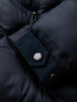 Men's quilted jacket with high zipped hood - black V1 OM-JAHP-0238