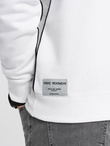 Bluza męska OVERSIZE z kontrastowym łączeniem kolorów - biało-szara V1 OM-SSNZ-0130