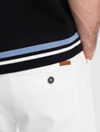 Men's denim classic shorts with rolled up leg - white V1 OM-SRDS-0162