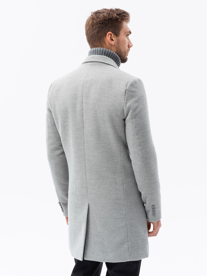 Men's mid-season coat - grey C536